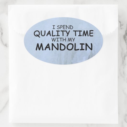 Kwaliteitstijd Mandolin Oval Sticker (Tas)