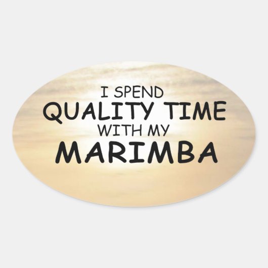 Kwaliteitstijd Marimba Oval Sticker (Voorkant)