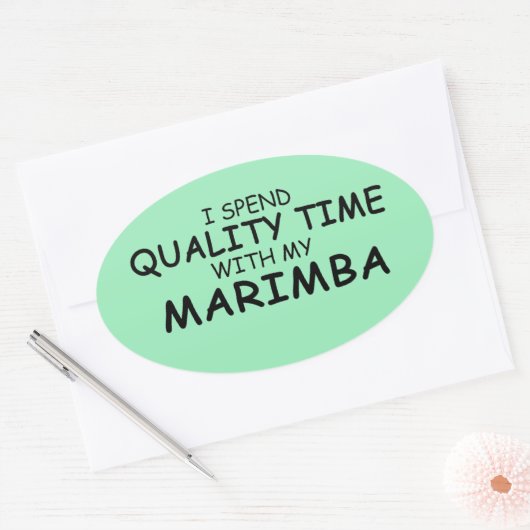 Kwaliteitstijd Marimba Oval Sticker (Envelop)