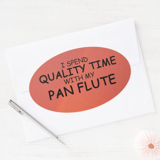 Kwaliteitstijd Pan Flute Oval Sticker (Envelop)