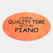 Kwaliteitstijd Piano Oval Sticker (Voorkant)
