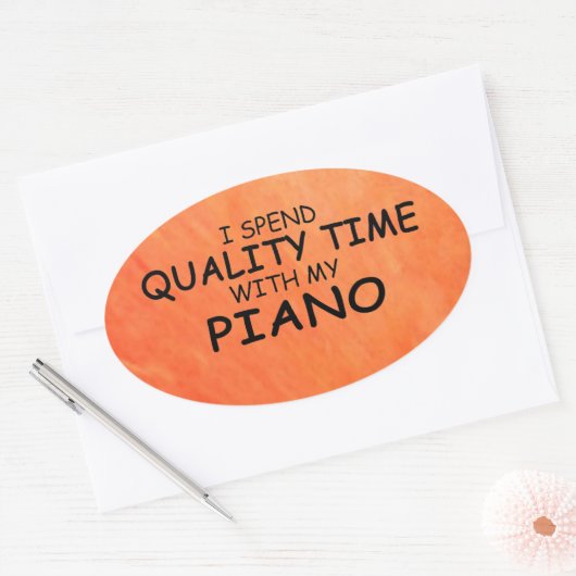 Kwaliteitstijd Piano Oval Sticker (Envelop)