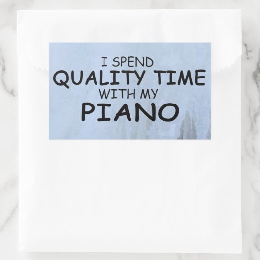 Kwaliteitstijd Piano Rechthoekige Sticker (Tas)