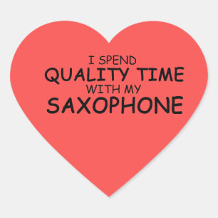 Kwaliteitstijd Saxophone Heart Sticker