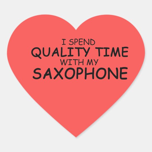 Kwaliteitstijd Saxophone Heart Sticker (Voorkant)