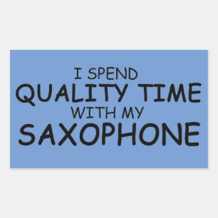 Kwaliteitstijd Saxophone Rechthoekige Sticker