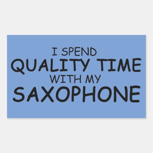Kwaliteitstijd Saxophone Rechthoekige Sticker (Voorkant)