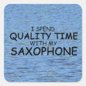 Kwaliteitstijd Saxophone Square Sticker (Voorkant)