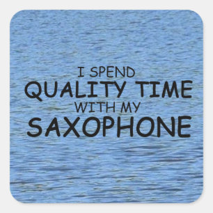 Kwaliteitstijd Saxophone Square Sticker