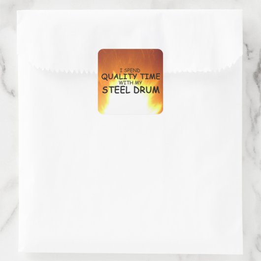 Kwaliteitstijd staal Drum Square Sticker (Tas)