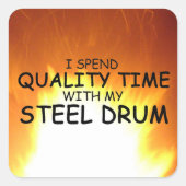 Kwaliteitstijd staal Drum Square Sticker (Voorkant)