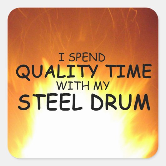Kwaliteitstijd staal Drum Square Sticker (Voorkant)