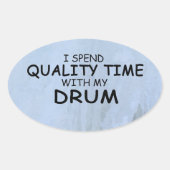 Kwaliteitstijd Trommel Ovaal Sticker (Voorkant)