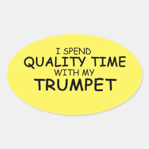 Kwaliteitstijd Trumpet Oval Sticker