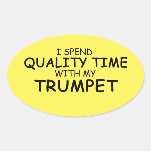 Kwaliteitstijd Trumpet Oval Sticker (Voorkant)