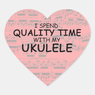 Kwaliteitstijd Ukulele Heart Sticker