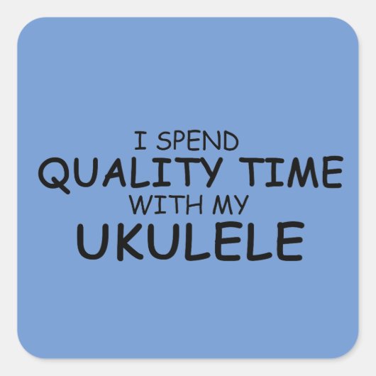 Kwaliteitstijd Ukulele Square Sticker (Voorkant)