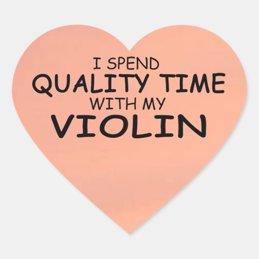 Kwaliteitstijd Violin Heart Sticker (Voorkant)
