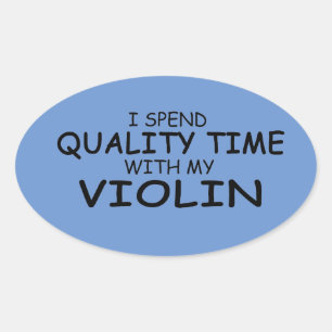 Kwaliteitstijd Violin Oval Sticker