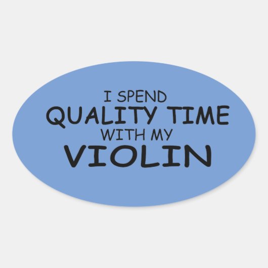 Kwaliteitstijd Violin Oval Sticker (Voorkant)