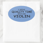 Kwaliteitstijd Violin Oval Sticker (Tas)