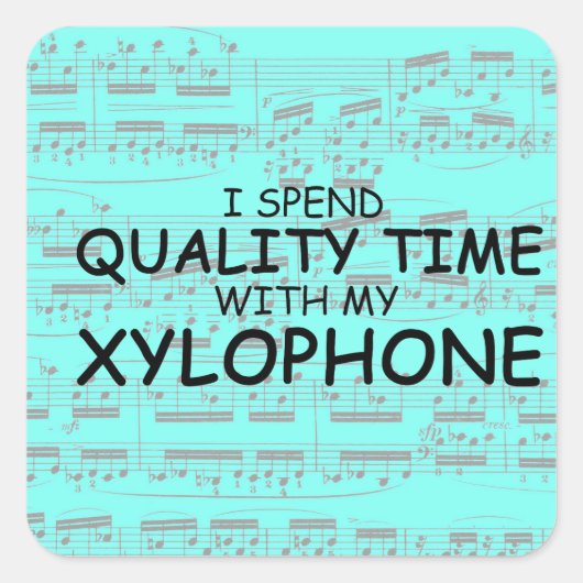 Kwaliteitstijd Xylophone Square Sticker (Voorkant)