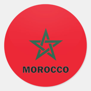 Kwaliteitsvlag Marokko Roundel Ronde Sticker