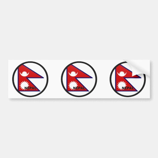 Kwaliteitsvlag Nepal Roundel Bumpersticker (Voorkant)