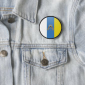Kwaliteitsvlag van de Canarische Eilanden Ronde Button 5,7 Cm (In situ)