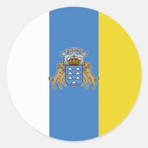 Kwaliteitsvlag van de Canarische Eilanden Ronde Sticker