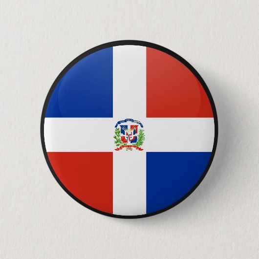 Kwaliteitsvlag van de Dominicaanse Republiek Ronde Button 5,7 Cm (Voorkant)