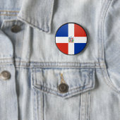 Kwaliteitsvlag van de Dominicaanse Republiek Ronde Button 5,7 Cm (In situ)