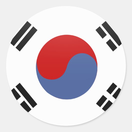 Kwaliteitsvlag Zuid-Korea Ronde Sticker (Voorkant)