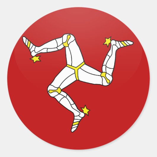 Kwaliteitsvlaggencirkel van het eiland Man Ronde Sticker (Voorkant)