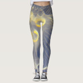 Kwallen blauw en geel leggings (Voorkant)