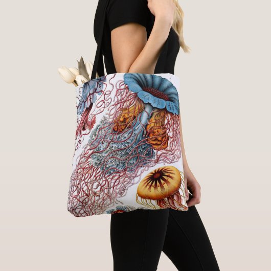  kwallen door Ernst Haeckel, Discomedusae Tote Bag (Dichtbij)
