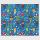 Kwallen en Octopus Cadeaupapier (Vlak)