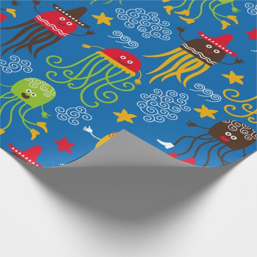 Kwallen en Octopus Cadeaupapier (Hoek)