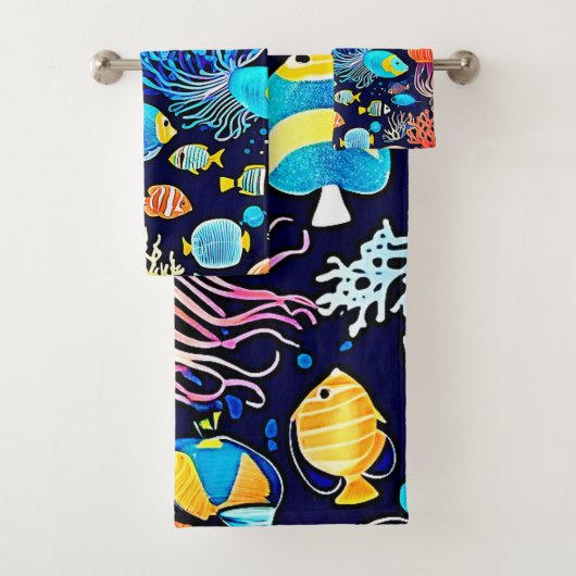 Kwallen en vissen: Deep Zee Delight Bad Handdoek (Insitu)