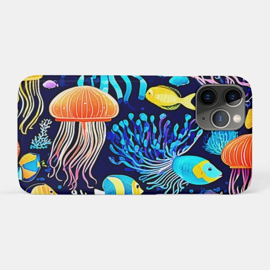 Kwallen en vissen: Deep Zee Delight Case-Mate iPhone Case (Achterkant (horizontaal))