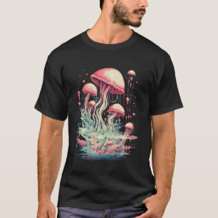 Kwallen gevormde Dark Forest CottageCore Mushroom T-shirt