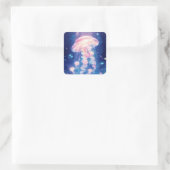 Kwallen Glowing Ghost of the Ocean Vierkante Sticker (Tas)