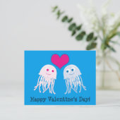 Kwallen houden van gelukkige Valentijnsdag Feestdagenkaart (Staand voorkant)