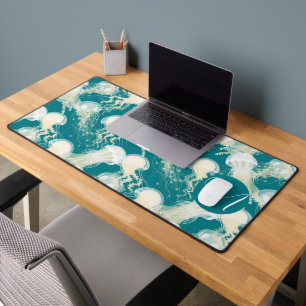 Kwallen in blauwe oceaan Zomerseizoen Monogram Bureaumat