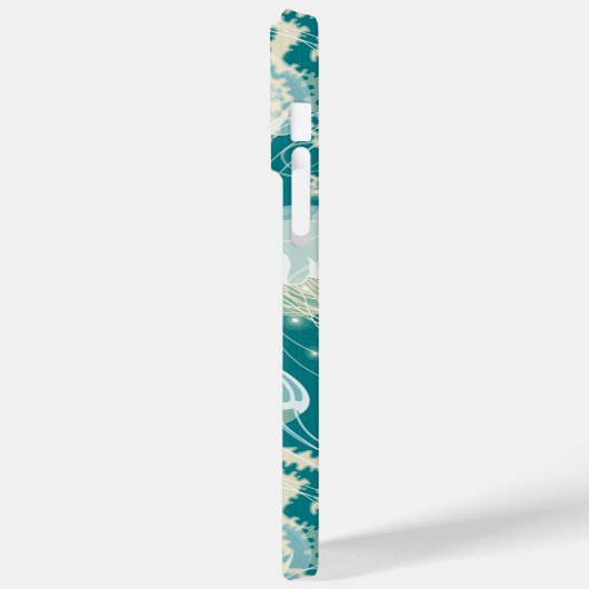 Kwallen in blauwe oceaan Zomerseizoen Monogram Case-Mate iPhone Case (Achterkant / Links)
