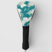 Kwallen in blauwe oceaan Zomerseizoen Monogram Golfheadcover (Voorkant)