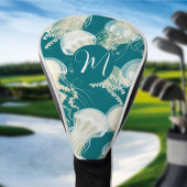 Kwallen in blauwe oceaan Zomerseizoen Monogram Golfheadcover