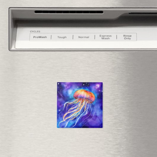 Kwallen in de oceaan abstract magneet (Insitu (Vaatwasser))