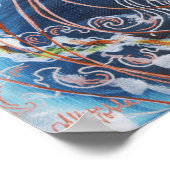 Kwallen Kleurrijke Ocean Waves Art Print (Hoek)