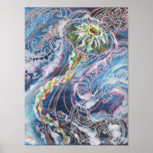 Kwallen Kleurrijke Ocean Waves Art Print (Voorkant)